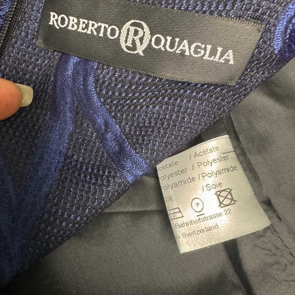 Roberto Quaglia Elegant Blue Floral Dress #192 - Picture 11 of 13